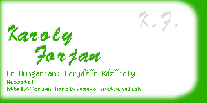 karoly forjan business card